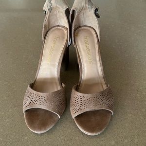 Francesca 3 inch heel light brown sandals
